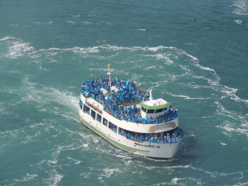 The Maid of the Mist boat heading toward the base of the falls