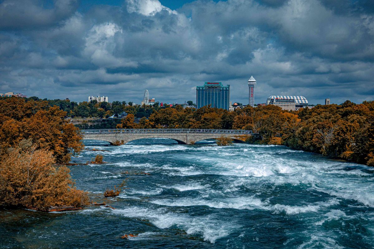 The Niagara River running through the gorge in autumn