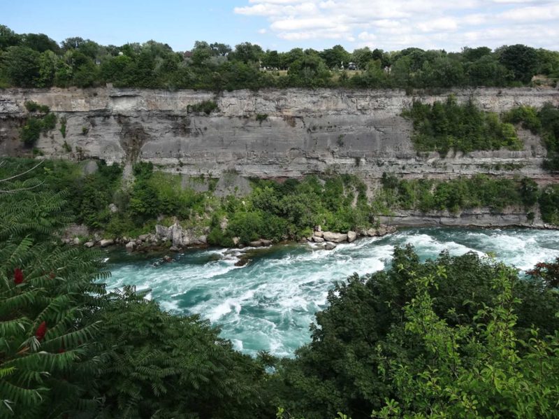 The Niagara Gorge and river below the falls